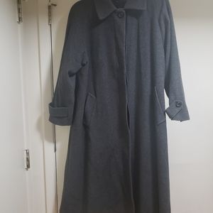 Jones New York Gray Wool Trench Coat